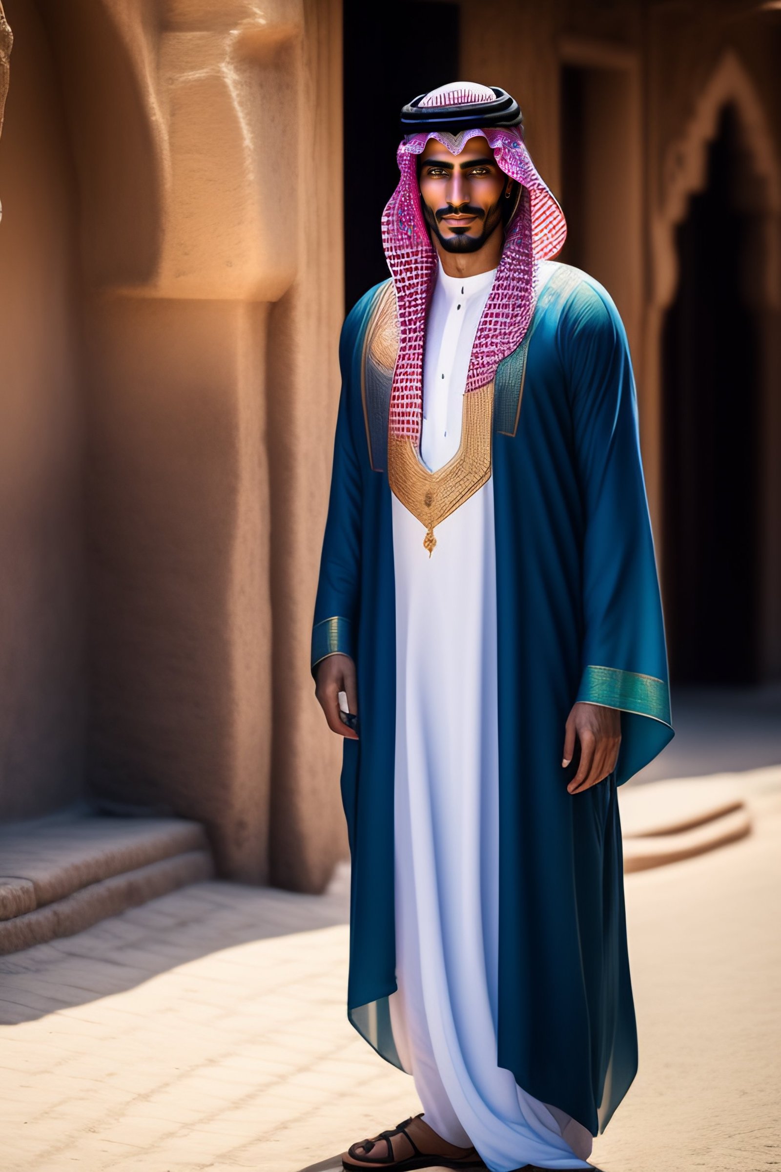 Saudi traditional clothing illustration